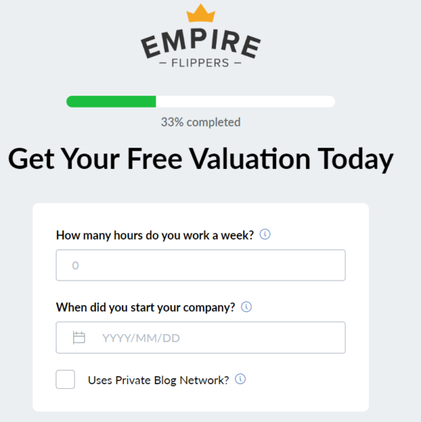 Empire Flippers Valuation Tool